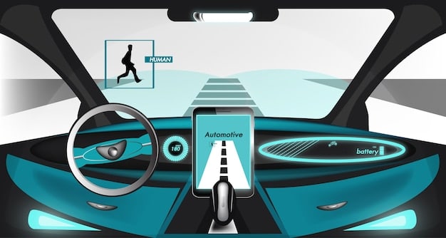 Interior shot of the 2025 Ford Maverick Hybrid showcasing the dashboard, infotainment screen, and front seats. Focus on the user-friendly design and the spaciousness of the cabin.