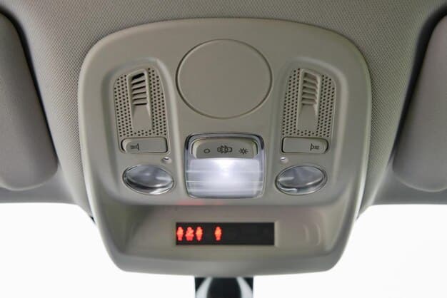 The interior of the Canoo Pickup Truck, focusing on the minimalist dashboard, widescreen display, and spacious cabin. The image highlights the modern design and user-friendly interface.