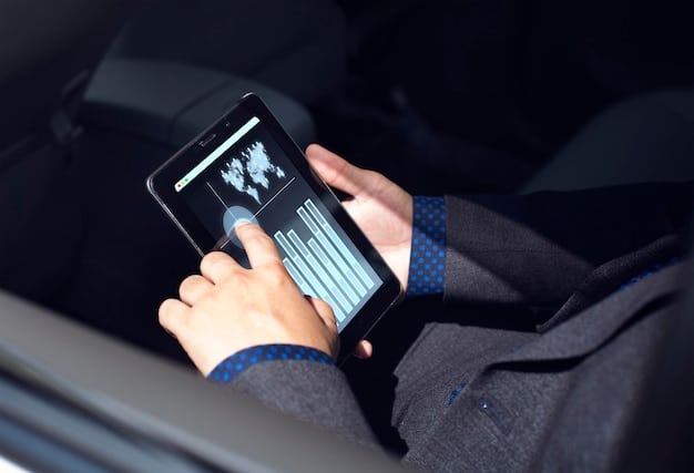 A detailed shot of the 2025 Mercedes-Benz S-Class's MBUX infotainment system screen, highlighting its user interface, navigation features, and seamless integration with the car's controls.
