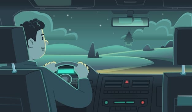 An animation, showing a driver aggressively accelerating and braking in heavy traffic.
