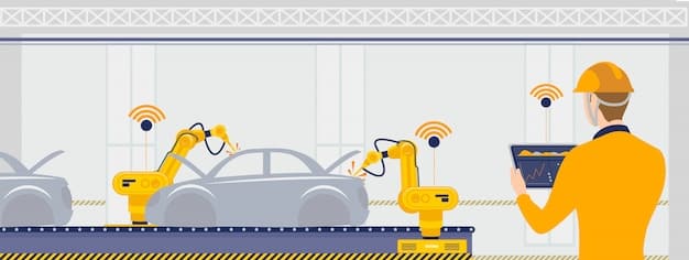A laboratory testing environment where an autonomous vehicle is undergoing rigorous safety tests and simulations.