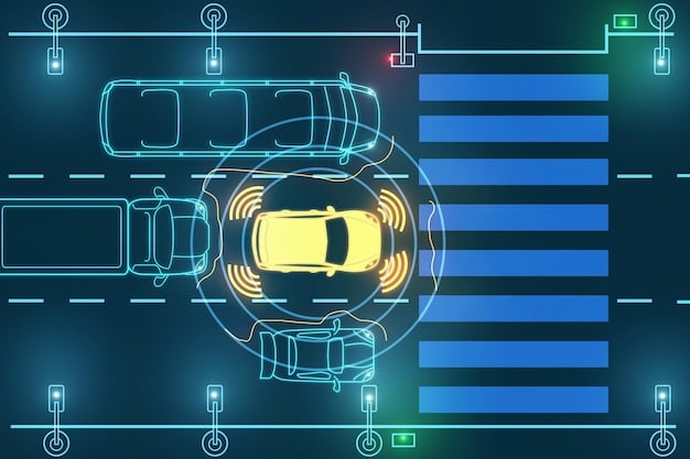 A detailed graphic illustrating the architecture of a vehicle's software system, highlighting various ECUs and the data flow pathways for over-the-air updates, emphasizing cybersecurity measures and data encryption.