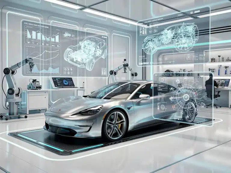 AI-powered predictive maintenance in a modern automotive service center