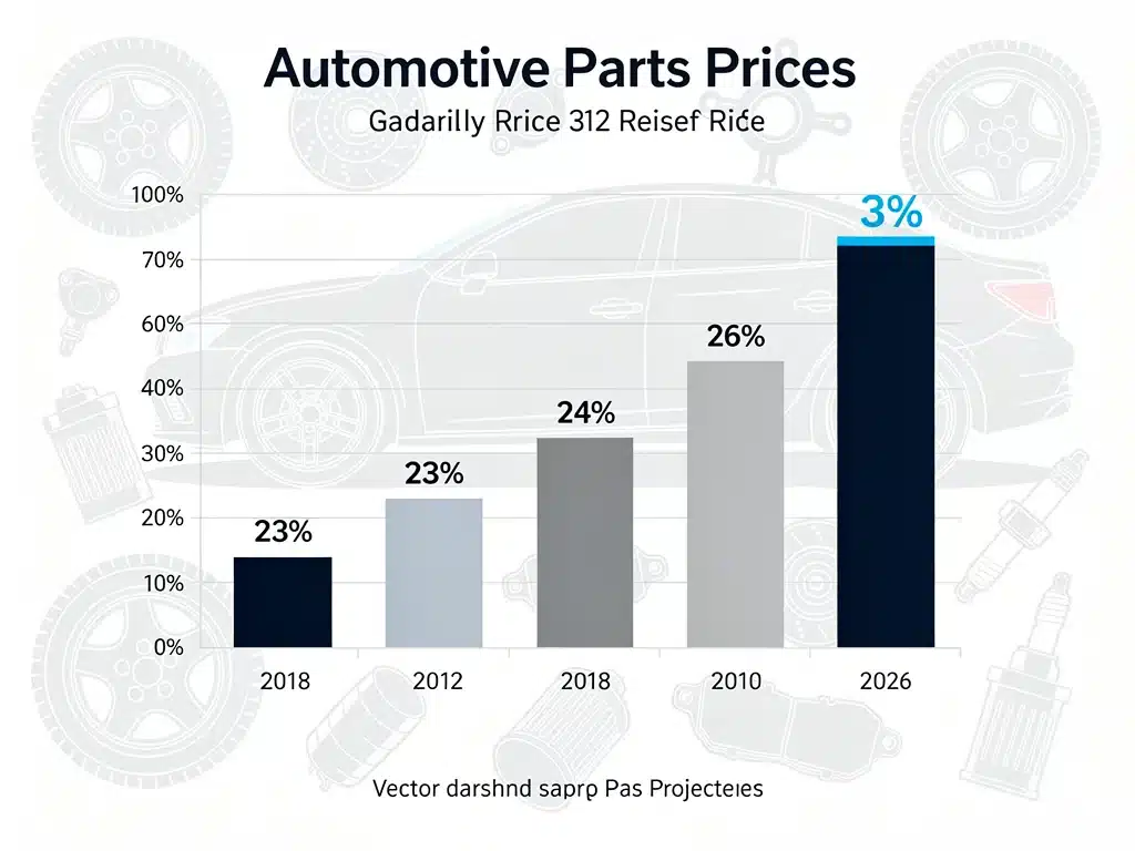Bar chart illustrating increasing automotive parts prices and inflation.