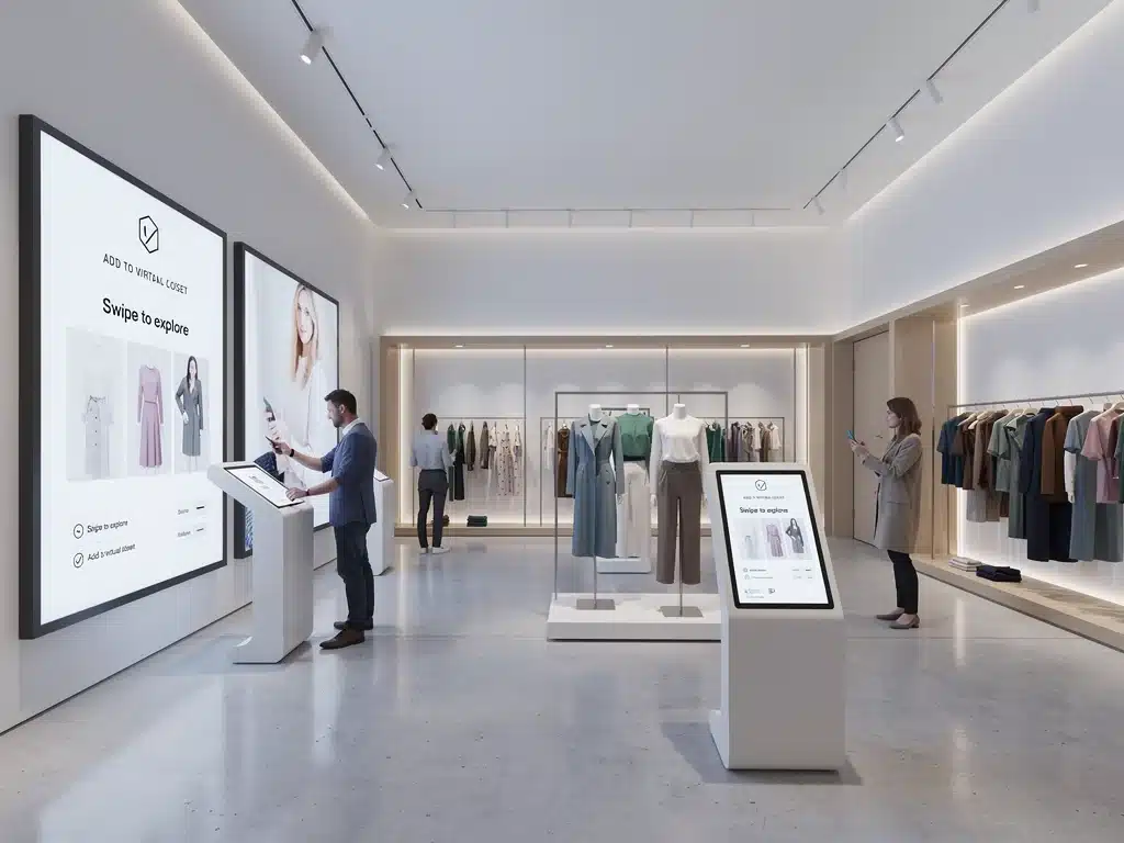 Digital integration in modern apparel retail store