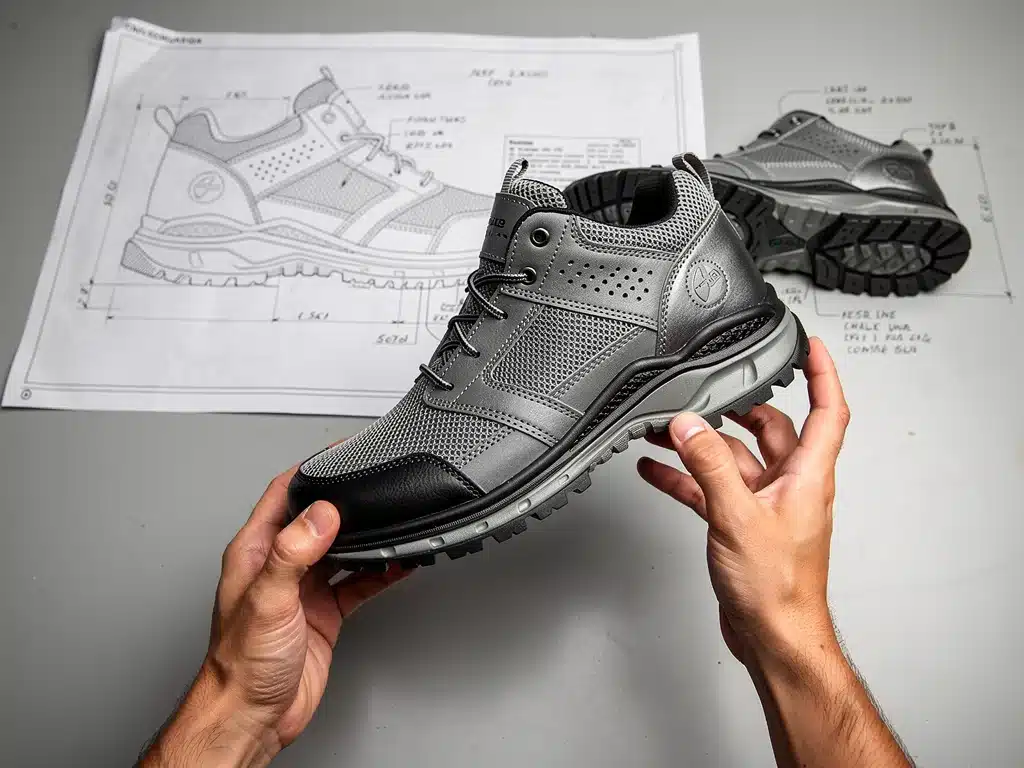 Ergonomic work boots showcasing lightweight design and advanced sole technology