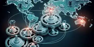 Illustration of a streamlined global apparel supply chain network