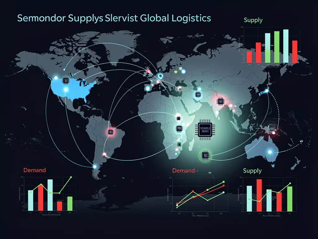 Global supply chain map highlighting semiconductor manufacturing regions and demand-supply imbalance.