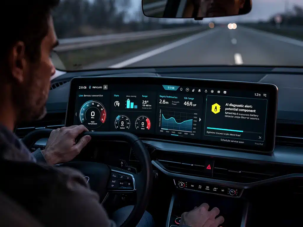 In-car AI diagnostic display for predictive maintenance