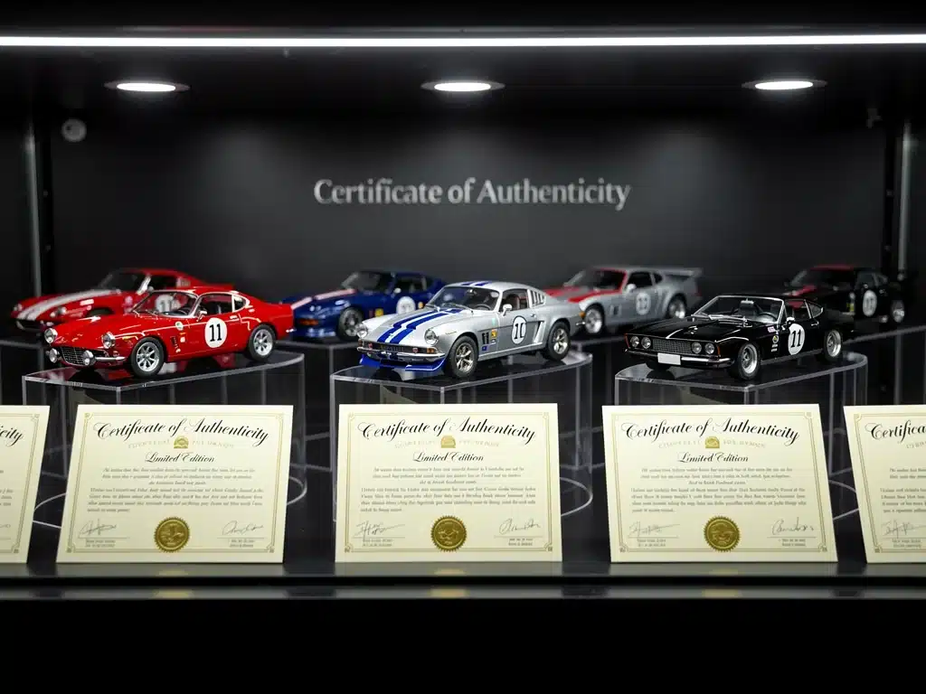 Limited edition scale models with certificates of authenticity