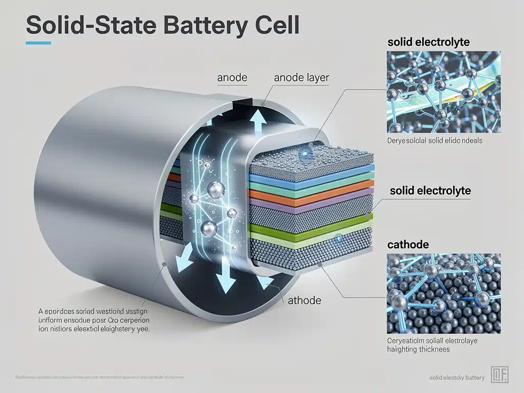 Diagram of a solid-state battery cell structure